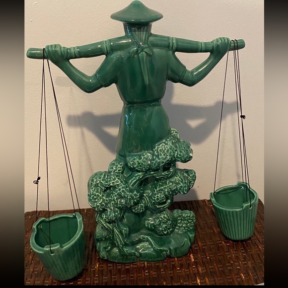 Vintage Gonder Ceramic Arts Asian Water Porter Bearer Carrier #777, 1950 - Picture 2 of 8